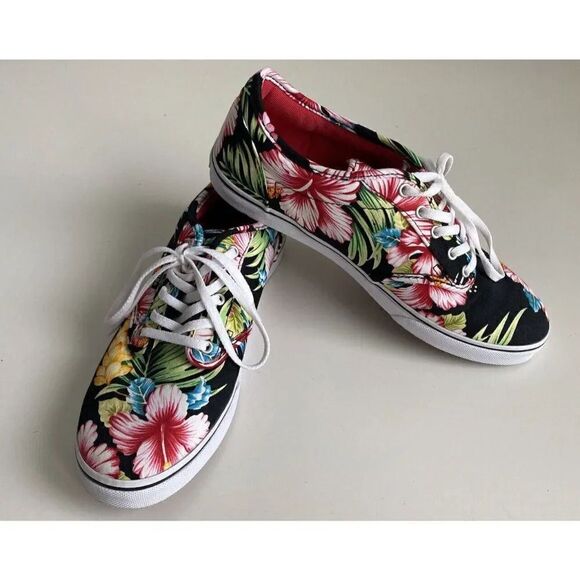 Vans Women’s Atwood Low Aloha Low Top Hawaiian Floral Sneakers Size 7 - Picture 1 of 7